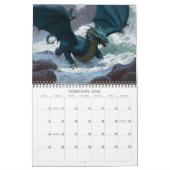 Epic Dragon Art Fantasy Calendar カレンダー (2月 2026)