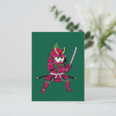 Epic Dragon Fruit Samurai Warrior Katana Illustrat ポストカード (スタンド正面)