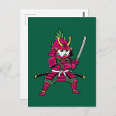 Epic Dragon Fruit Samurai Warrior Katana Illustrat ポストカード (正面/裏面)
