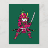 Epic Dragon Fruit Samurai Warrior Katana Illustrat ポストカード (正面)