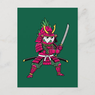 Epic Dragon Fruit Samurai Warrior Katana Illustrat ポストカード