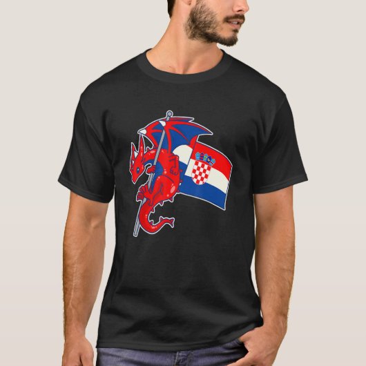 Epic Dragon With Croatia Flag  Croatian Tシャツ (正面)