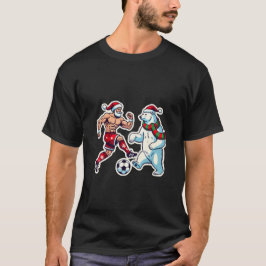 Epic Duel: Santa Claus vs. Polar Bear on the Socce Tシャツ