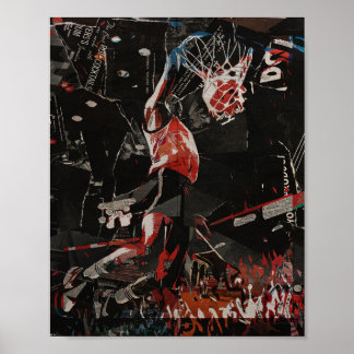 Epic Dunk Collage bascketball player ポスター
