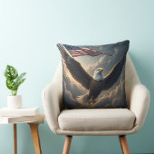 Epic Eagle with American Flag – Fantasy Art クッション (椅子)