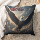 Epic Eagle with American Flag – Fantasy Art クッション (ブランケット)