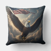 Epic Eagle with American Flag – Fantasy Art クッション (裏面)