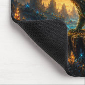 Epic Emerald & Gold Alien Lizard Mouse Pad マウスパッド (コーナー)
