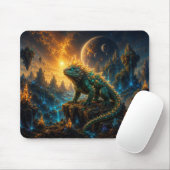 Epic Emerald & Gold Alien Lizard Mouse Pad マウスパッド (マウス)