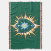 Epic Fantasy Shield with Radiant Energy Burst – Ma スローブランケット (正面縦)
