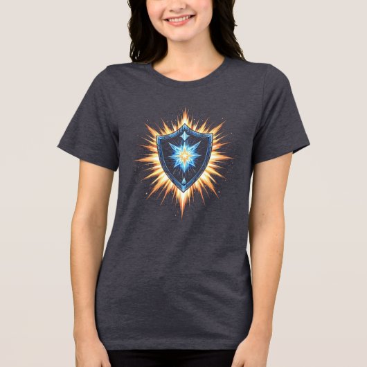 Epic Fantasy Shield with Radiant Energy Burst – Ma トライブレンドＴシャツ (正面)