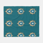 Epic Fantasy Shield with Radiant Energy Burst – Ma フリースブランケット (正面(横))