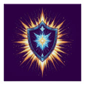 Epic Fantasy Shield with Radiant Energy Burst – Ma ポスター (正面)