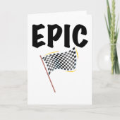 Epic Finish Line Checkered Racing Flag カード (正面)