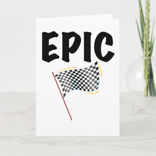 Epic Finish Line Checkered Racing Flag カード (正面)