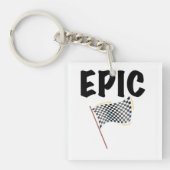 Epic Finish Line Checkered Racing Flag キーホルダー (正面)