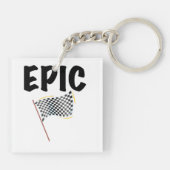 Epic Finish Line Checkered Racing Flag キーホルダー (裏面)