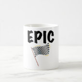 Epic Finish Line Checkered Racing Flag コーヒーマグカップ (中央)
