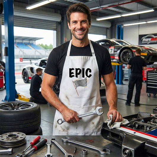 Epic Finish Line Checkered Racing Flag スタンダードエプロン