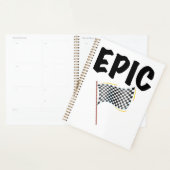 Epic Finish Line Checkered Racing Flag プランナー手帳 (ディスプレー)