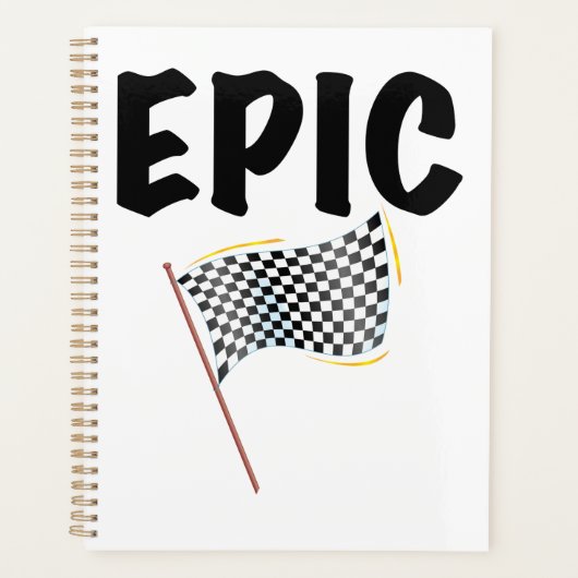 Epic Finish Line Checkered Racing Flag プランナー手帳 (正面)