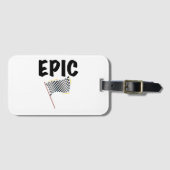 Epic Finish Line Checkered Racing Flag ラゲッジタグ (正面横)