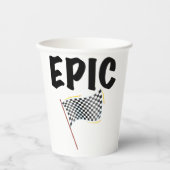Epic Finish Line Checkered Racing Flag 紙コップ (正面)