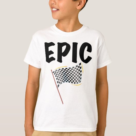 Epic Finish Line Checkered Racing Flag Tシャツ (正面)