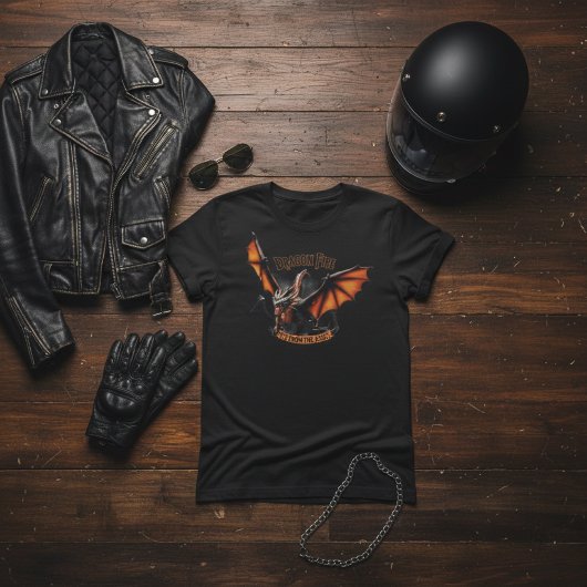 Epic Fire Dragon "Rise From The Ashes" Fantasy Tシャツ