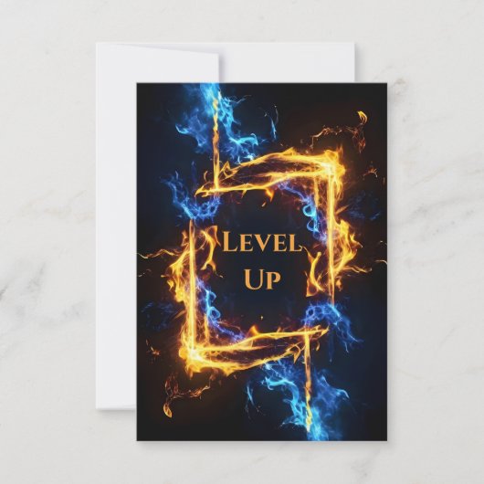 Epic Fire Portal Gaming Birthday Party Event サンキューカード (正面)