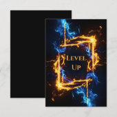 Epic Fire Portal Gaming Birthday Party Event サンキューカード (正面/裏面)