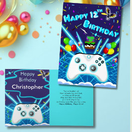 Epic Gamer Happy 12th Birthday Card Critical Hit! カード
