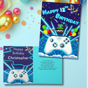 Epic Gamer Happy 12th Birthday Card Critical Hit! カード