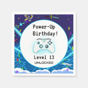 Epic Gamer Happy 13歳の誕生日パーティーの招待状 Critical Hit! スタンダードカクテルナプキン