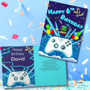 Epic Gamer Happy 6歳の誕生日おめでとうカード Critical Hit! カード