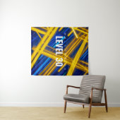 Epic Glowing Yellow Cyan Light Trails Cyberpunk タペストリー (インサイチュ(横))