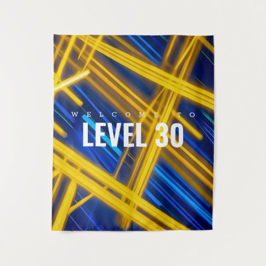 Epic Glowing Yellow Cyan Light Trails Cyberpunk タペストリー (正面)