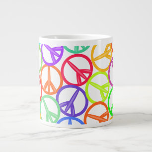 Epic GroovyおもしろいPeace Sign Pattern ジャンボコーヒーマグカップ
