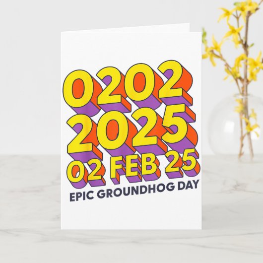 Epic Groundhog Day February 2 2025 Men Women Retro カード (黄色い花)