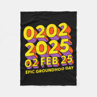 Epic Groundhog Day February 2 2025 Men Women Retro フリースブランケット