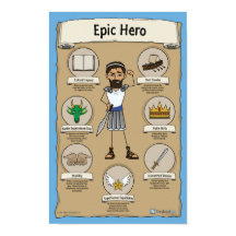 Epic Hero Classroomポスター – 青の背景