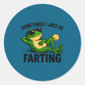 Epic I Farting Frog Sometimes Just ラウンドシール (正面)