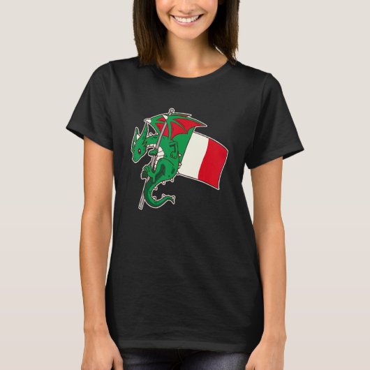 Epic Italian Dragon Proud Italy Flag Tシャツ (正面)