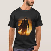 Epic knight at sunset on the field tシャツ (正面)