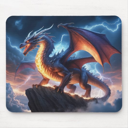 Epic Lightning Dragon Fantasy Gaming Mouse Pad マウスパッド (正面)