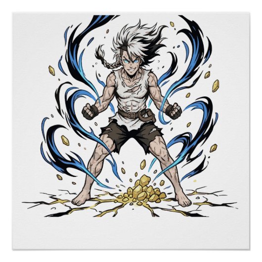 Epic Manga Warrior Power Awakening Illustration ポスター (正面)
