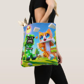 Epic Minecraft-Toddler Toteインスパイア Bag Cat loves トートバッグ (クローズアップ)