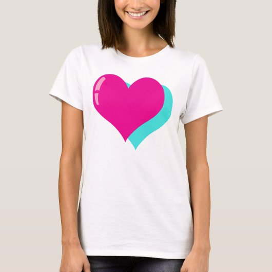 Epic Neon Retro Vaporwave Heart Design Tシャツ (正面)