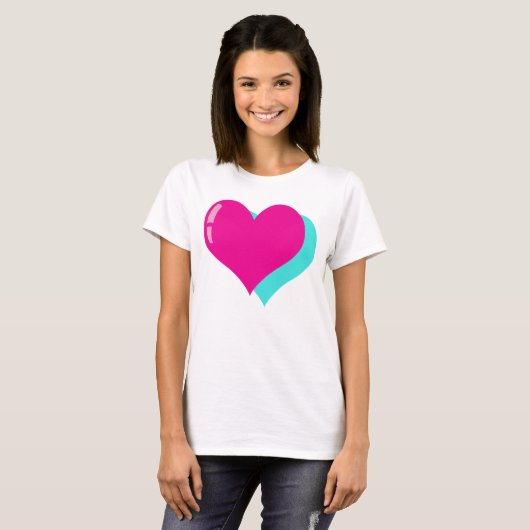 Epic Neon Retro Vaporwave Heart Design Tシャツ (正面フル)