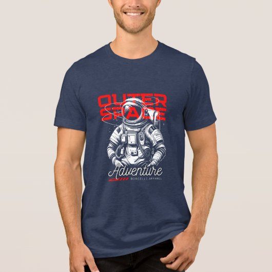 Epic Outer Space Adventure Astronaut Sci-Fi Unisex トライブレンドＴシャツ (正面)